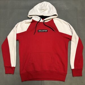 Hollister Pullover Sweater Sweatshirt Hoodie Size Medium Red and White